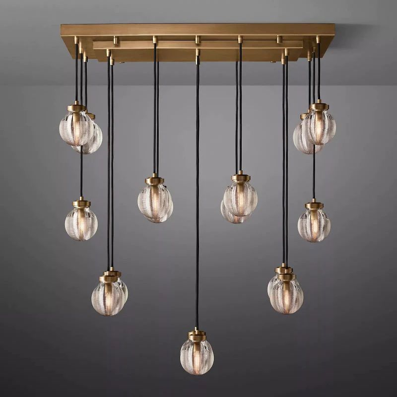 Pearl Rectangle Living Room Chandelier 36"