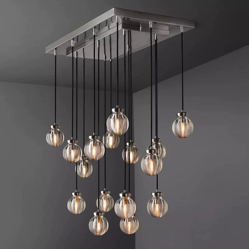 Pearl Rectangle Living Room Chandelier 36"