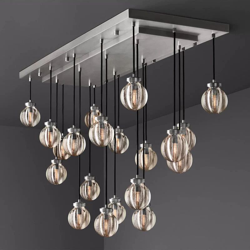 Pearl Rectangle Living Room Chandelier 54"
