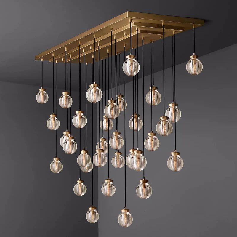 Pearl Rectangle Living Room Chandelier 72"