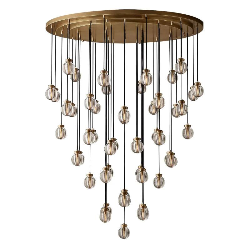 Pearl Round Chandelier 60" For Living Room