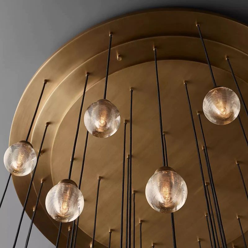 Pearl Round Chandelier 60" For Living Room