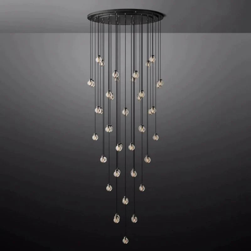 Pearl Round Chandelier 60" For Living Room