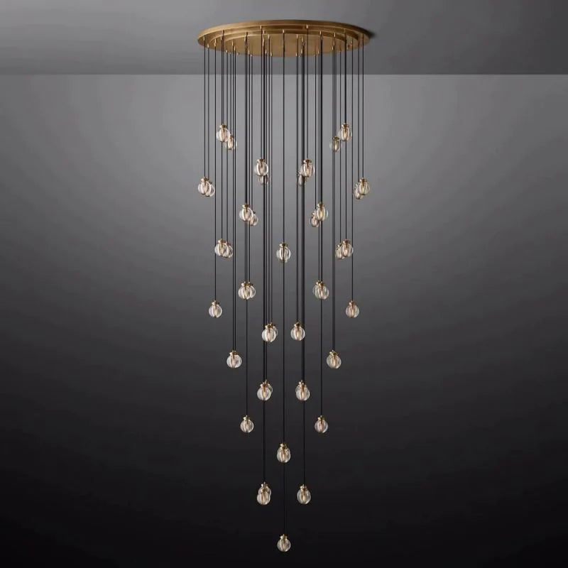 Pearl Round Chandelier 60" For Living Room