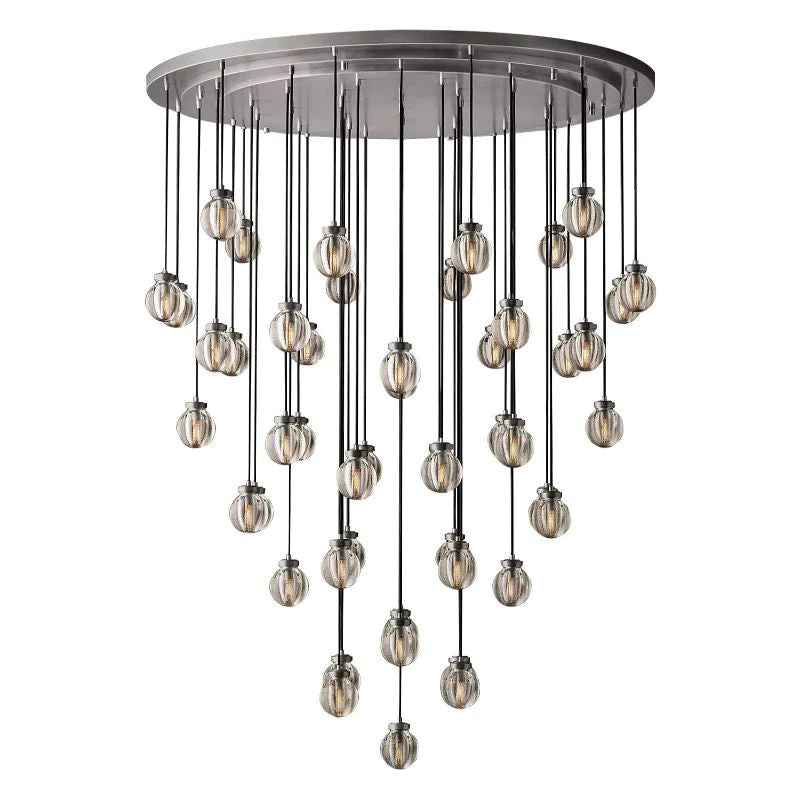 Pearl Round Chandelier 60" For Living Room