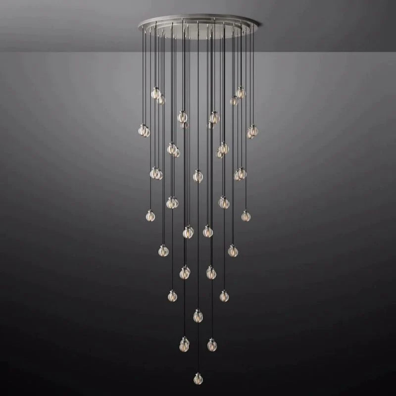 Pearl Round Chandelier 60" For Living Room