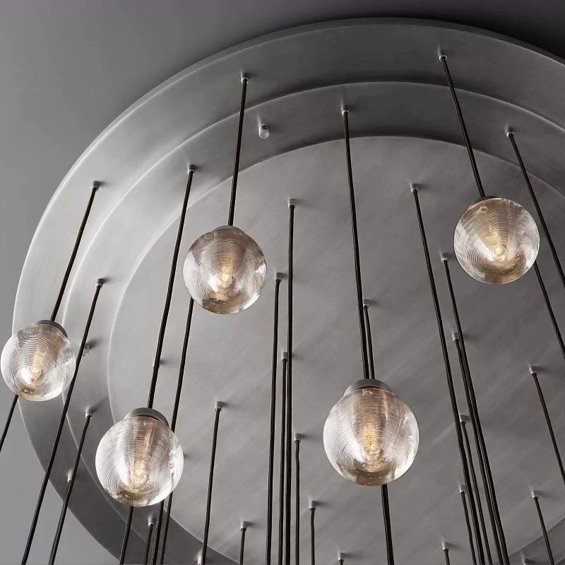 Pearl Round Chandelier 60" For Living Room