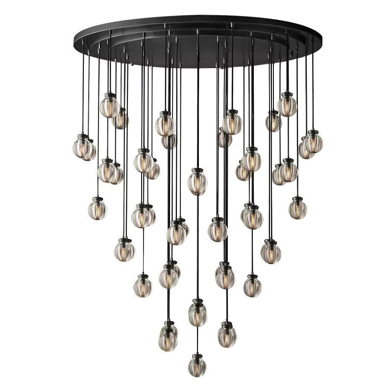 Pearl Round Chandelier 60" For Living Room