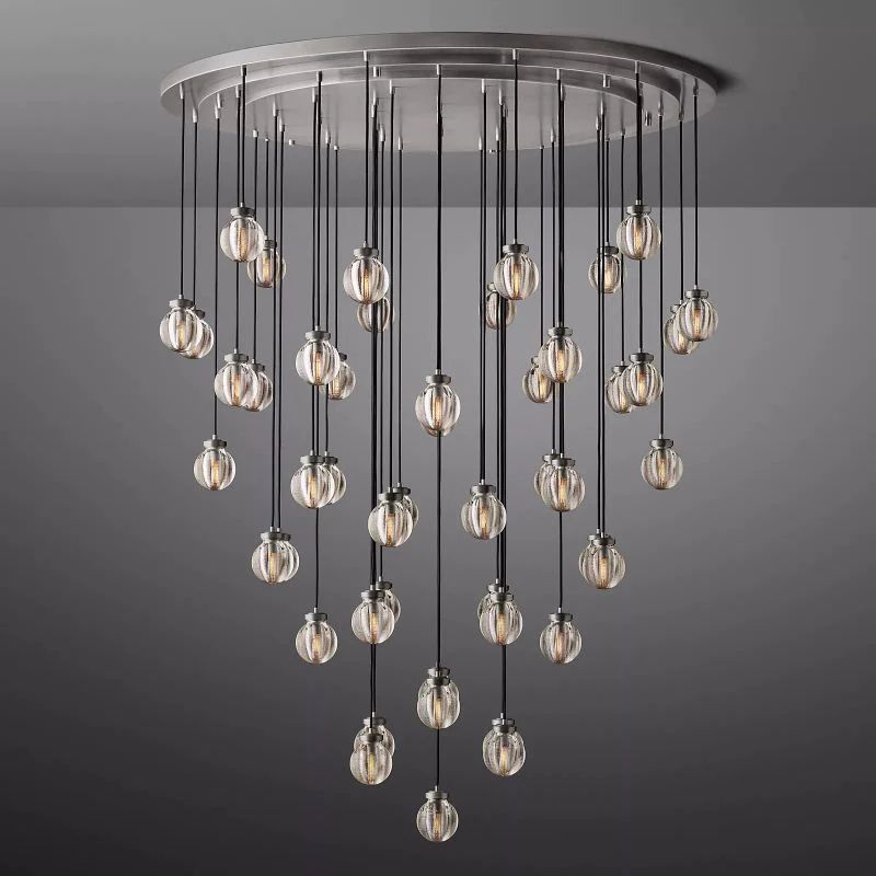 Pearl Round Chandelier 60" For Living Room