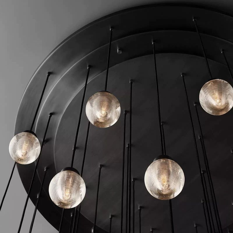 Pearl Round Chandelier 60" For Living Room