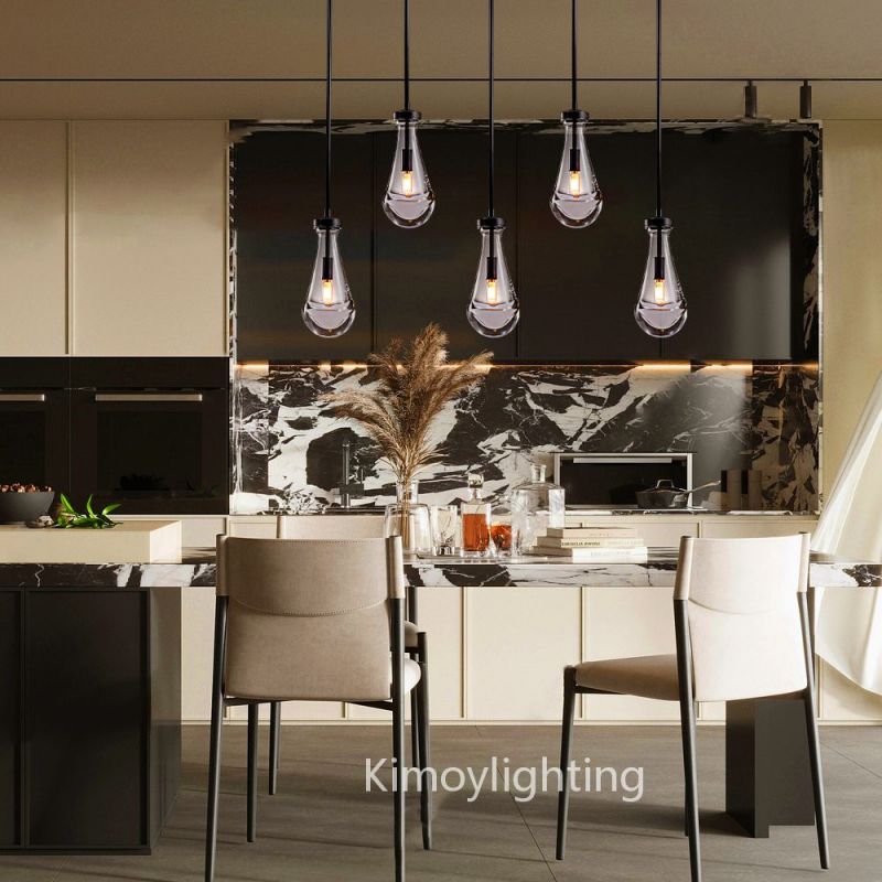 Raindrop Linear Dining Room Chandelier 5 Lights 36"L