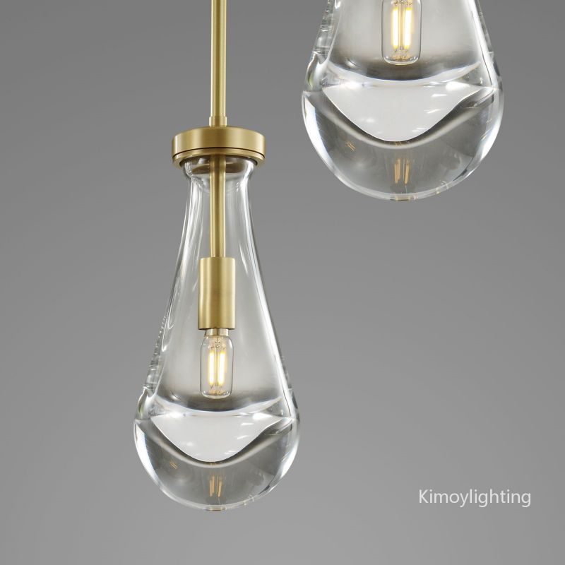 Raindrop Linear Dining Room Chandelier 5 Lights 36"L