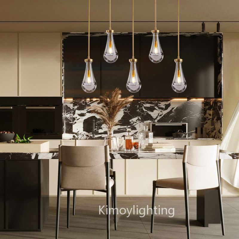 Raindrop Linear Dining Room Chandelier 5 Lights 36"L