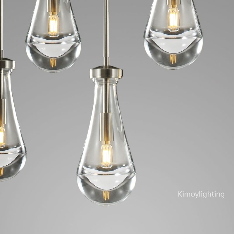 Raindrop Linear Dining Room Chandelier 5 Lights 36"L