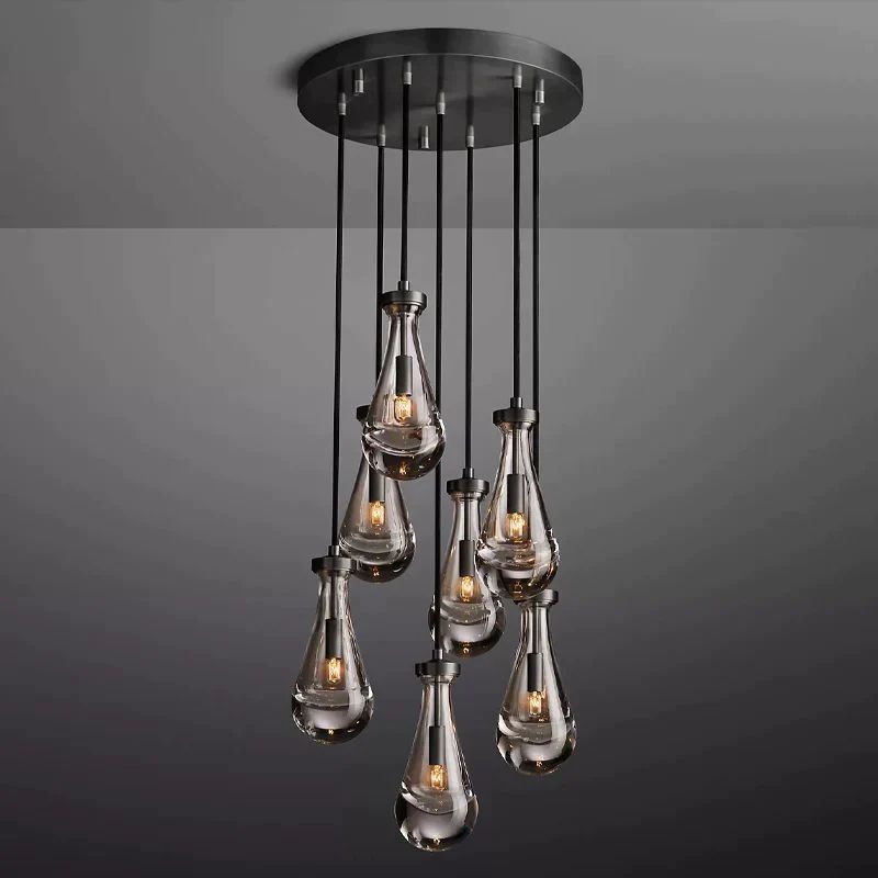 Raindrop Round Bed Room Chandelier 18"