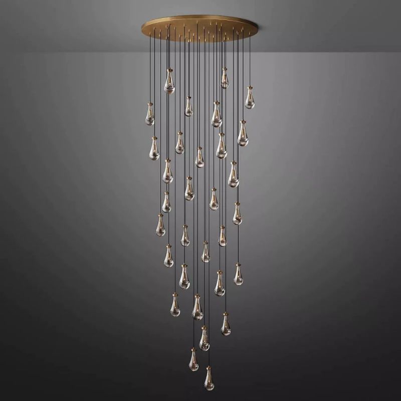 Raindrop Round Living Room Chandelier 60"