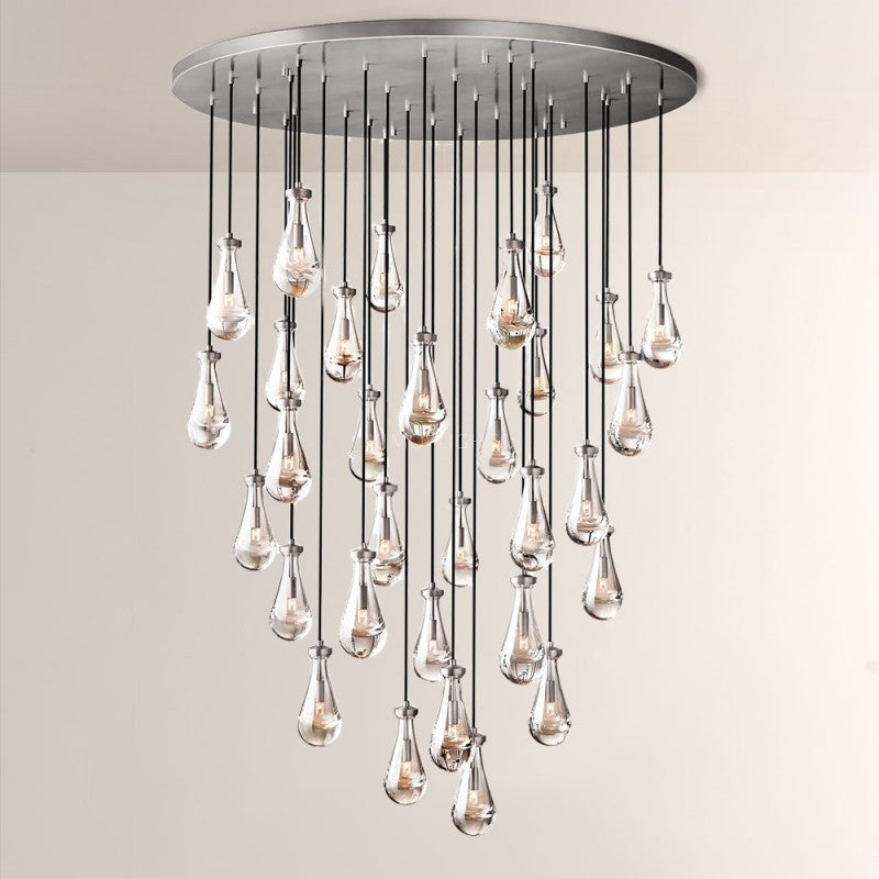 Raindrop Round Living Room Chandelier 60"