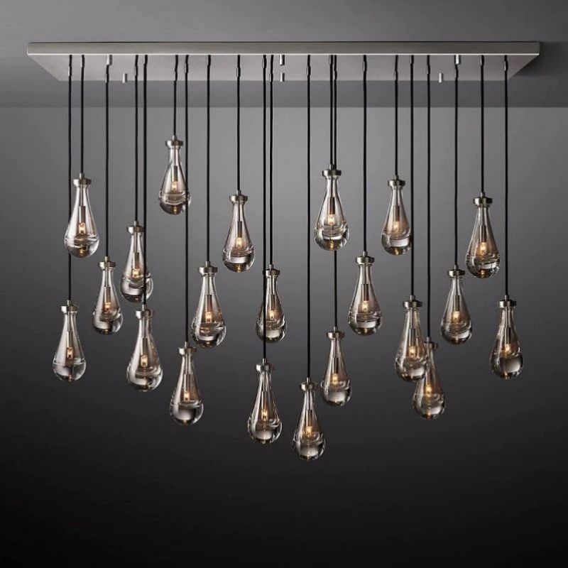 Raindrop Rectangular Dining Room Chandelier 72"