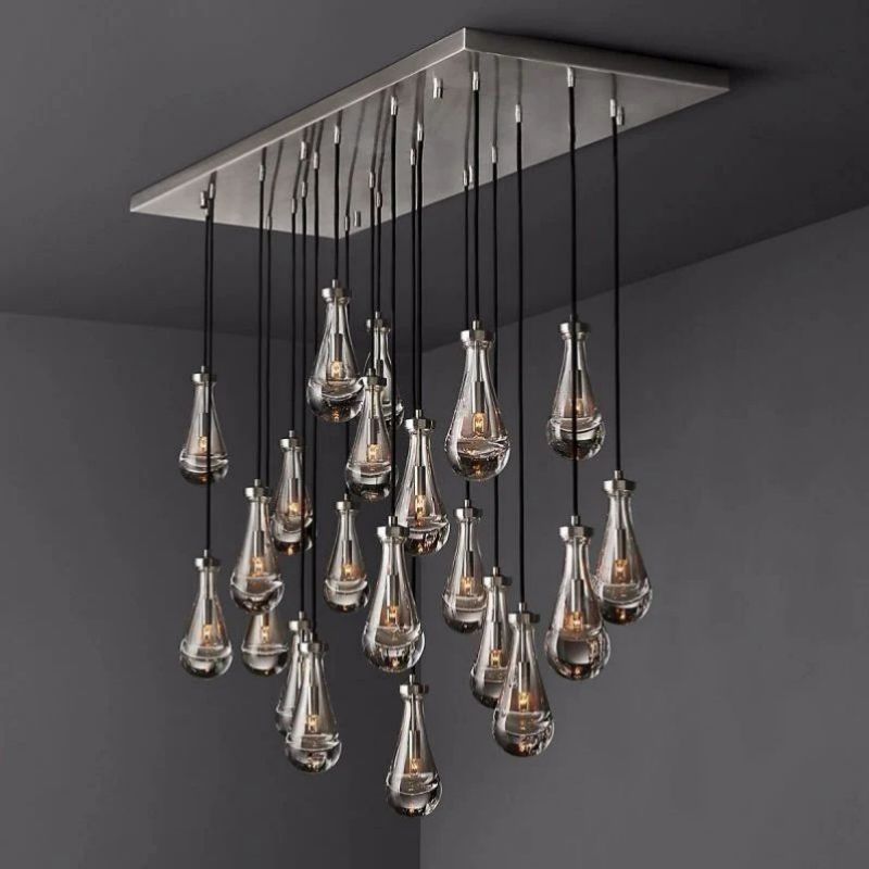 Raindrop Rectangular Dining Room Chandelier 72"