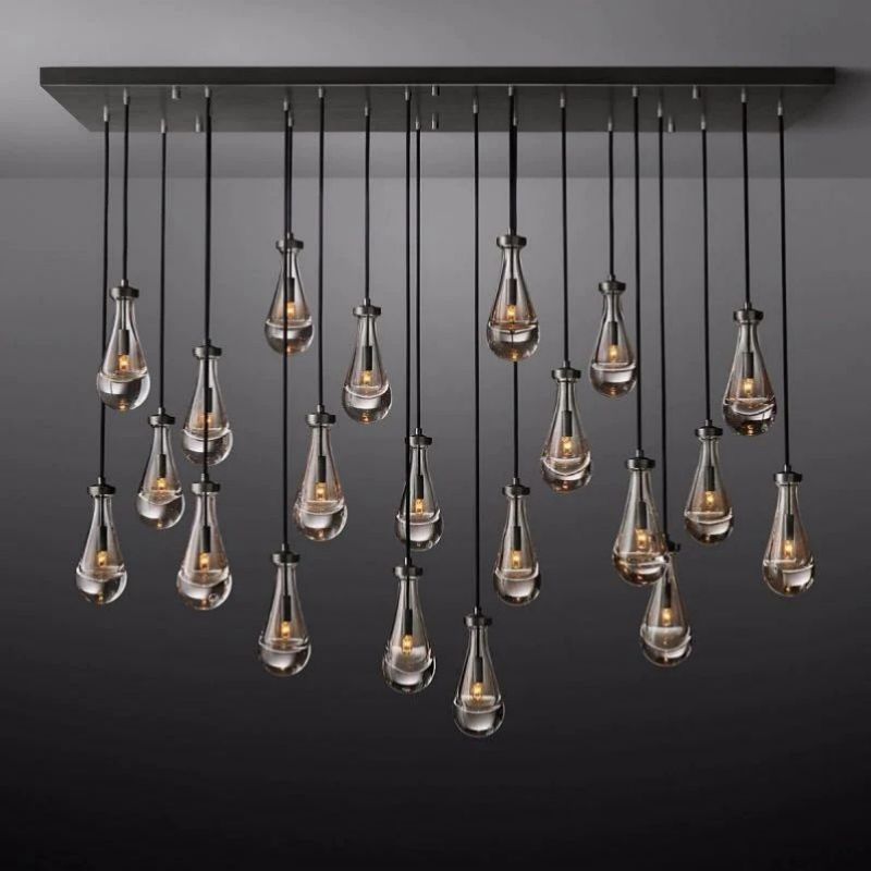 Raindrop Rectangular Dining Room Chandelier 72"