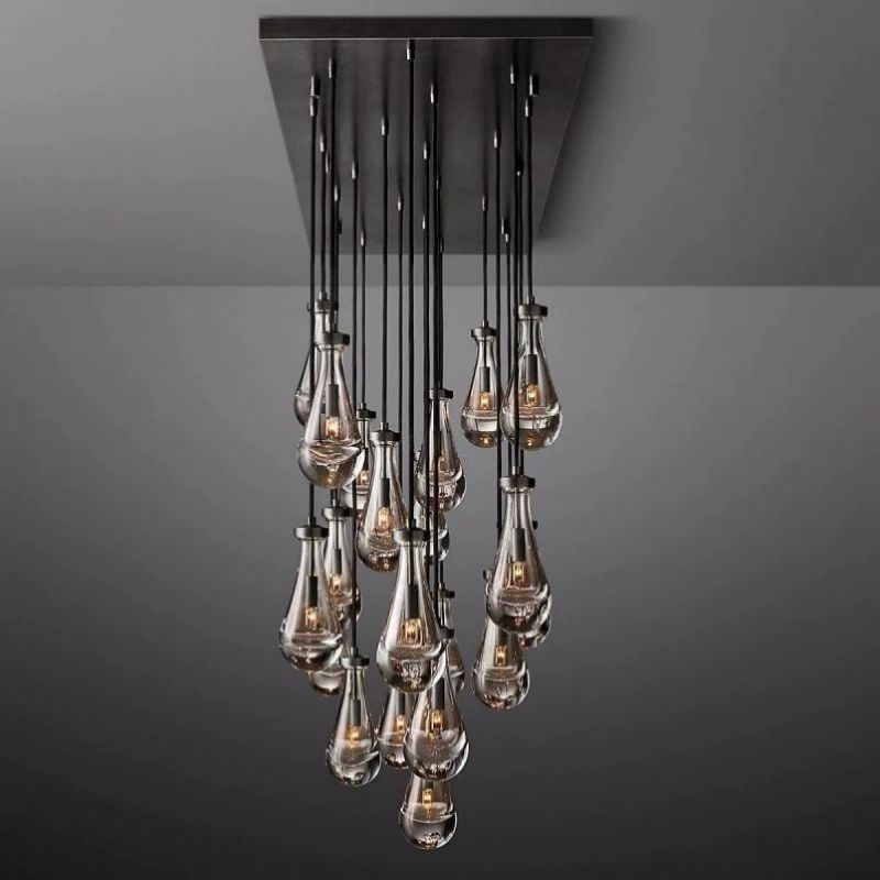 Raindrop Rectangular Dining Room Chandelier 72"
