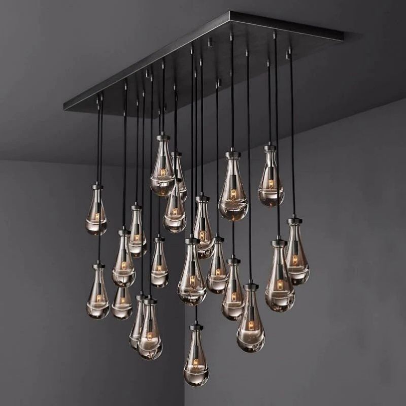 Raindrop Rectangular Dining Room Chandelier 72"