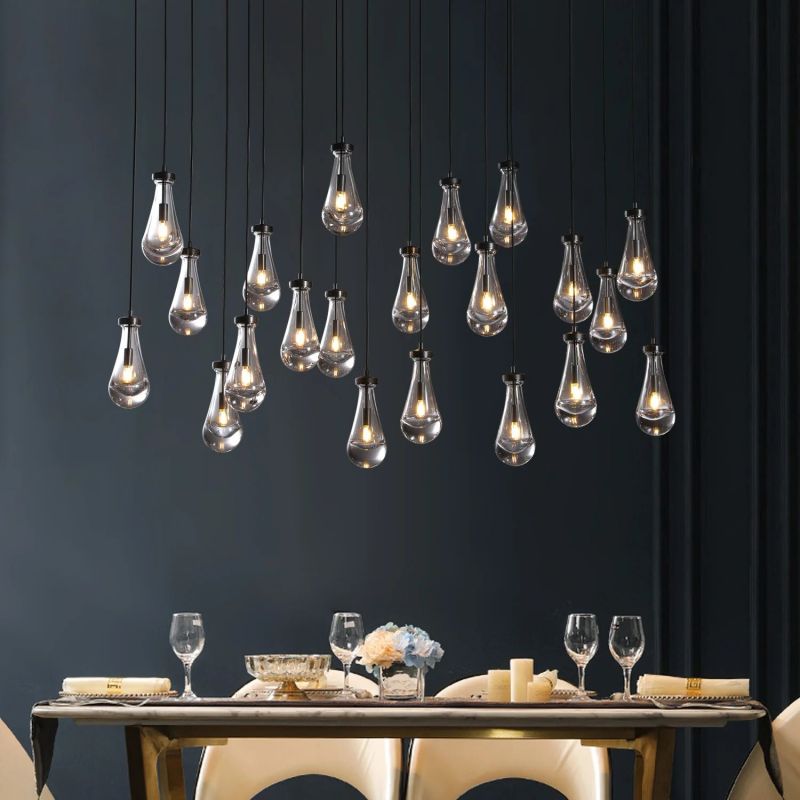 Raindrop Rectangular Dining Room Chandelier 72"