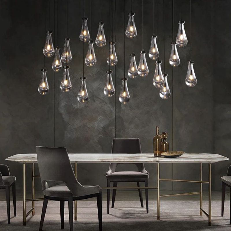 Raindrop Rectangular Dining Room Chandelier 72"