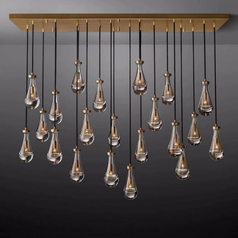 Raindrop Rectangular Dining Room Chandelier 72"
