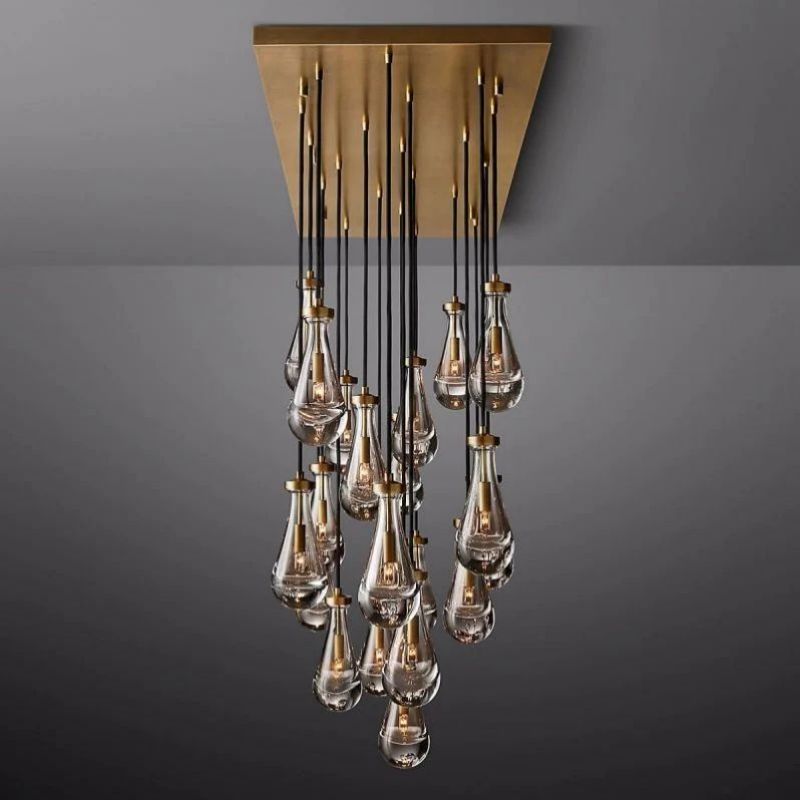 Raindrop Rectangular Dining Room Chandelier 72"