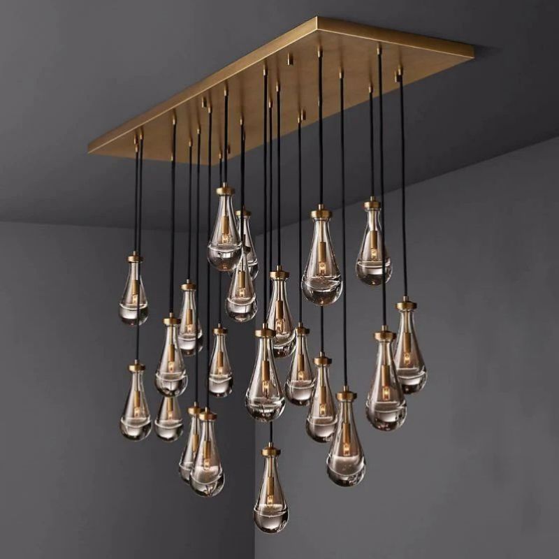 Raindrop Rectangular Dining Room Chandelier 72"