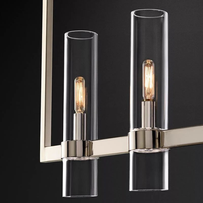 Ravella Blown Glass Linear Dining Room Chandelier 59"