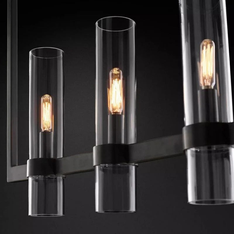 Ravella Blown Glass Linear Dining Room Chandelier 59"