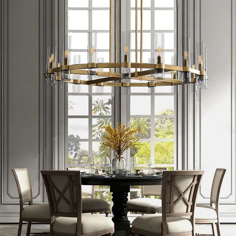 Ravella Blown Glass Round Living Room Chandelier 48"