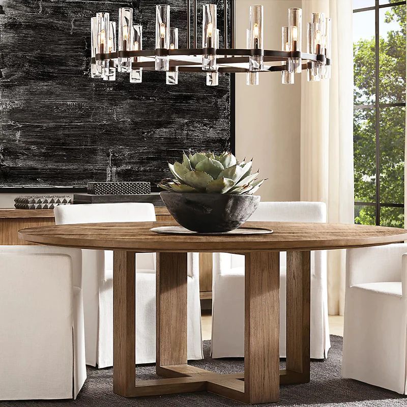 Ravella Blown Glass Round Living Room Chandelier 48"