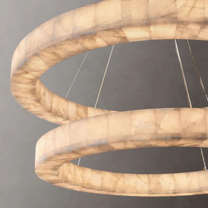 Riveage 2-Tier Round Calcite Chandelier 60"