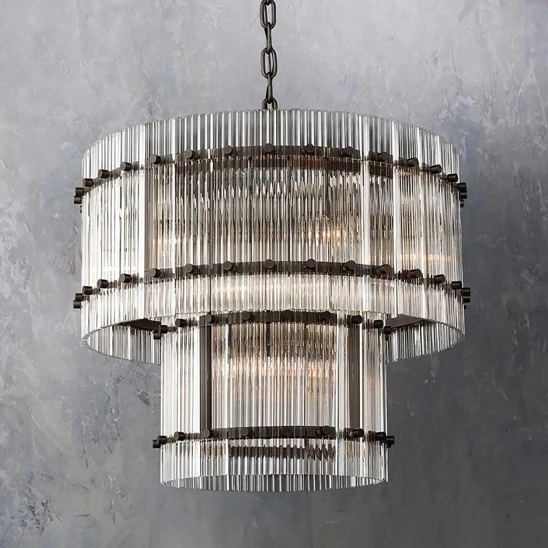 Sanma Two-Tier Luxury Round Living Room Chandelier 22"