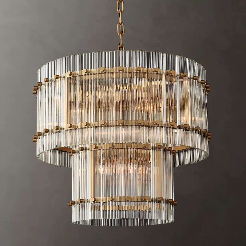 Sanma Two-Tier Luxury Round Living Room Chandelier 22"