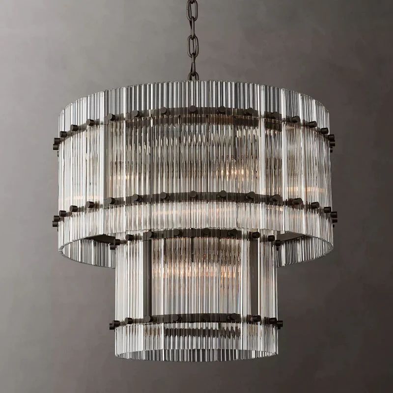 Sanma Two-Tier Luxury Round Living Room Chandelier 22"