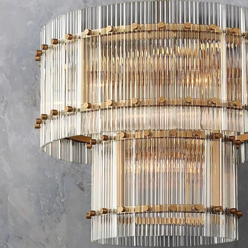 Sanma Two-Tier Luxury Round Living Room Chandelier 22"