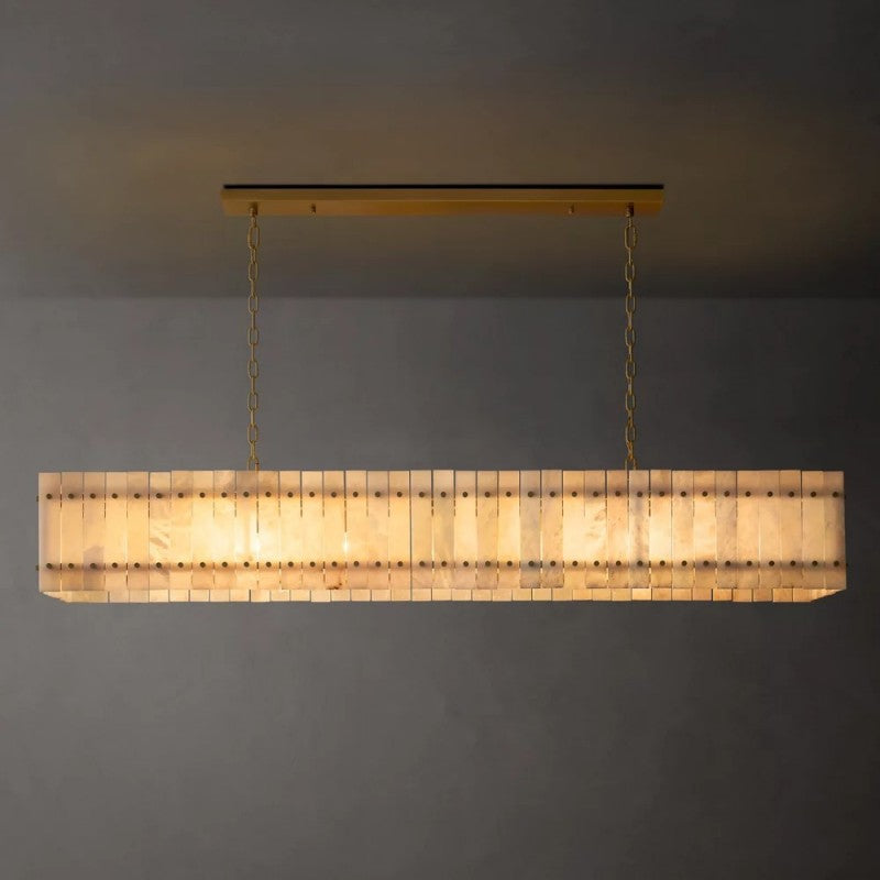 Sanma Alabaster Linear Chandelier 72"
