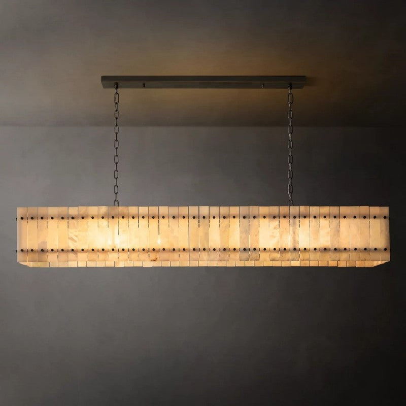 Sanma Alabaster Linear Chandelier 72"