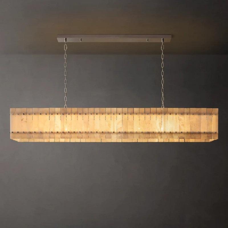 Sanma Alabaster Linear Chandelier 72"
