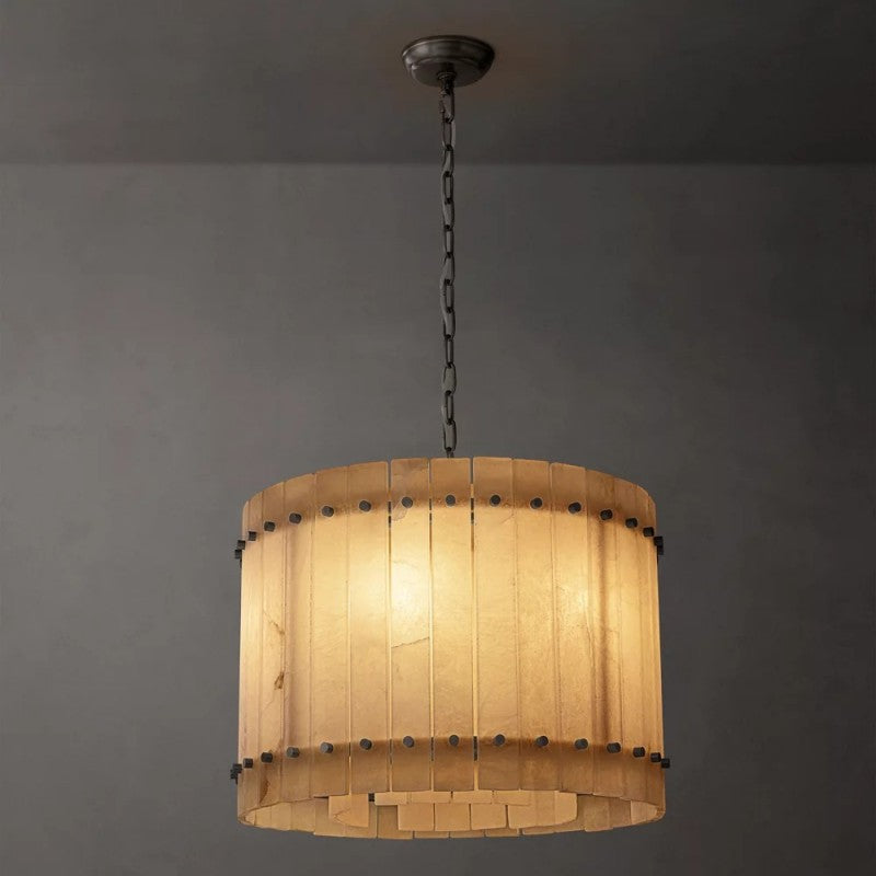 Sanma Alabaster Round Chandelier 22"