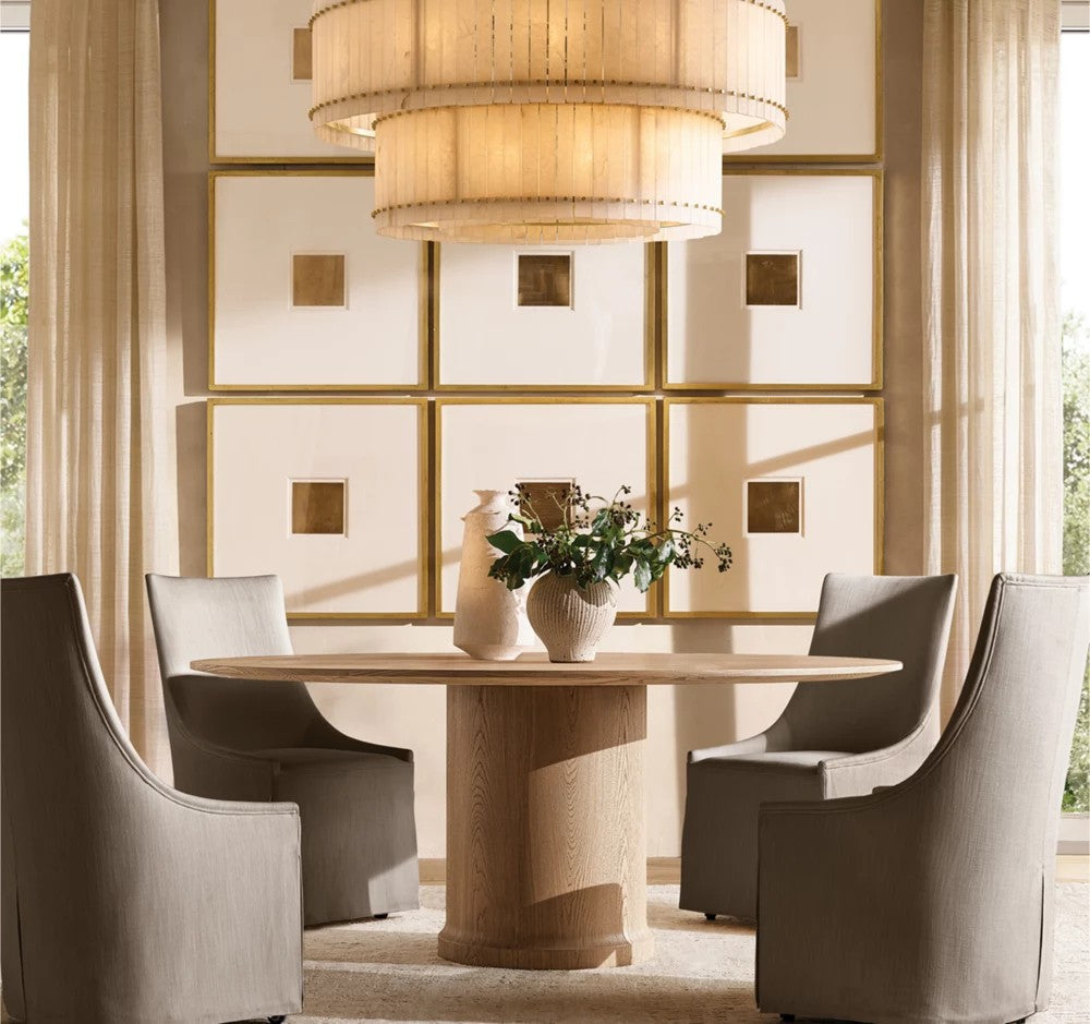 Sanma Alabaster Round Tiered Chandelier 48"