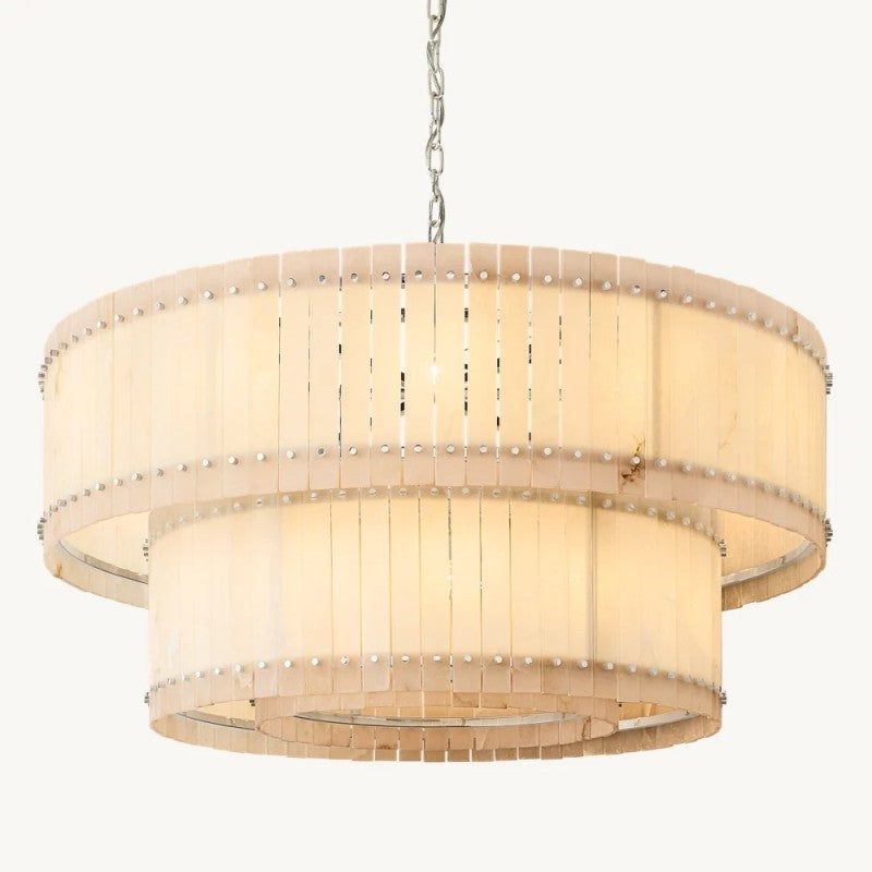 Sanma Alabaster Round Tiered Chandelier 60"