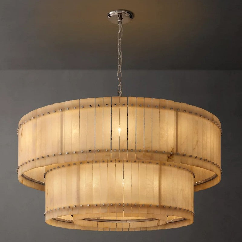 Sanma Alabaster Round Tiered Chandelier 60"