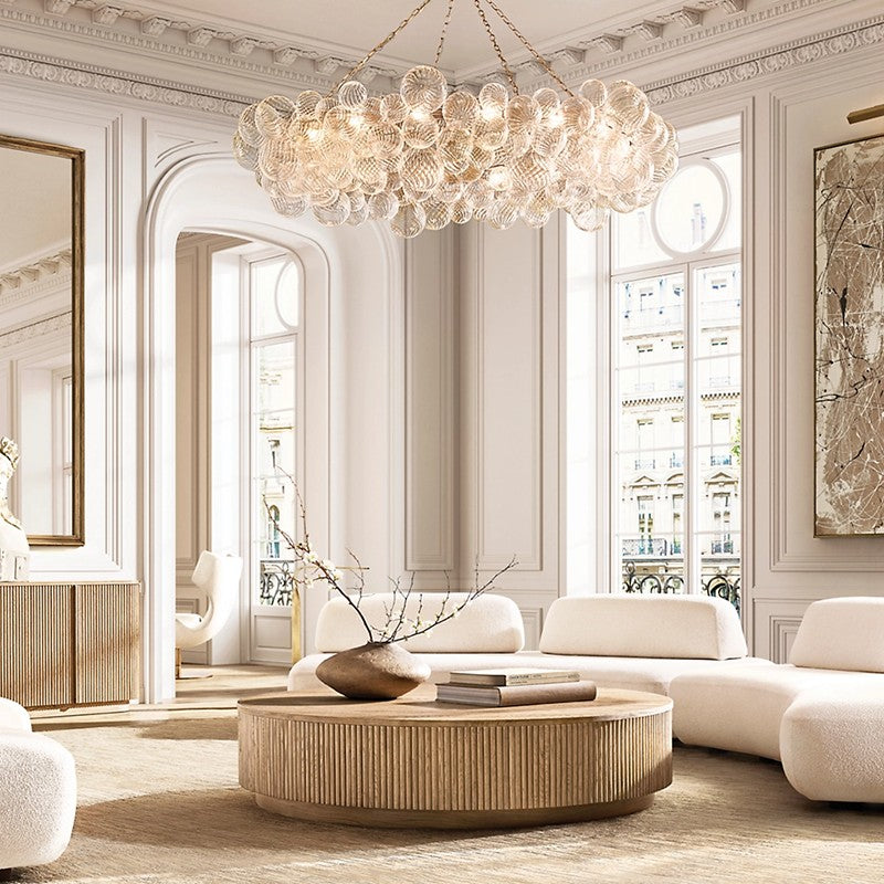 Tala Ring Glass Ball Living Room Chandelier 63"