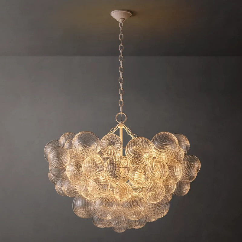 Tala Round Glass Ball Chandelier 33"