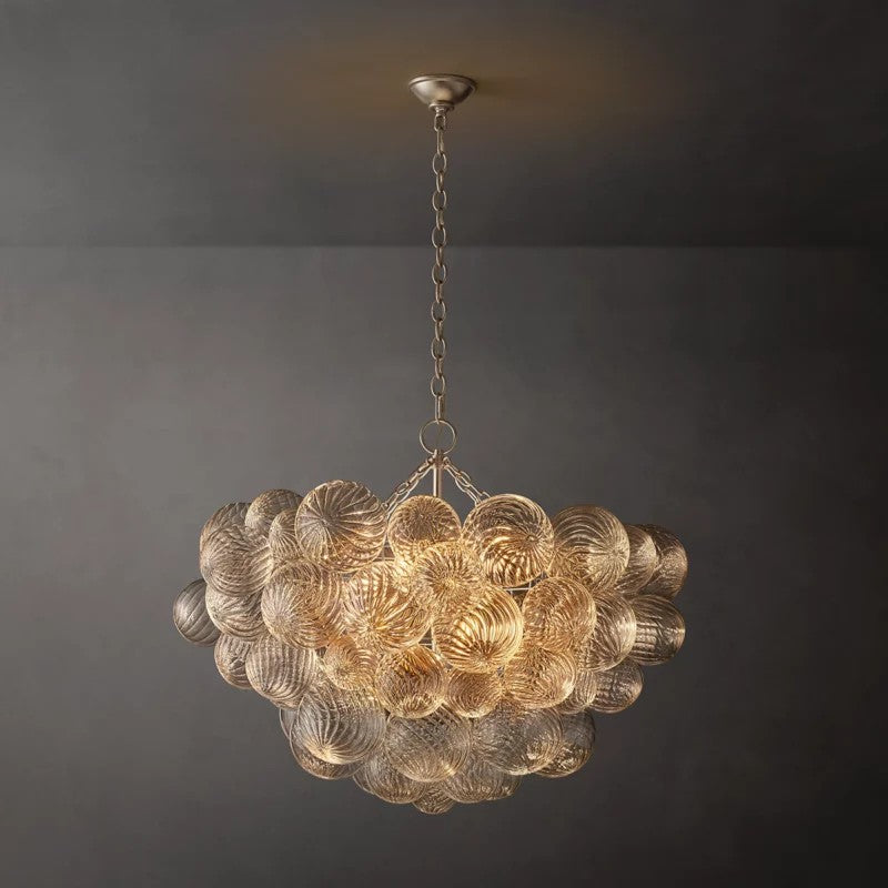Tala Round Glass Ball Chandelier 33"